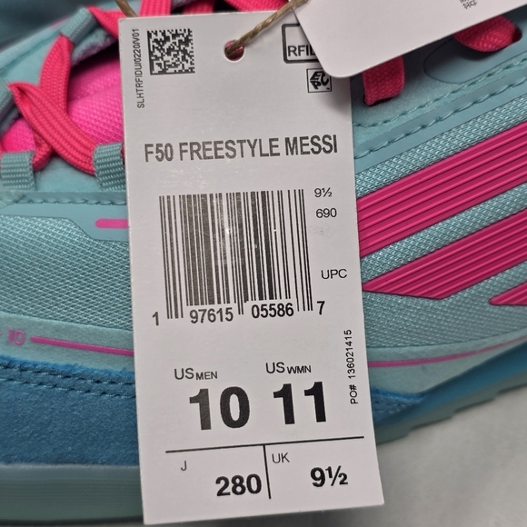 Adidas F50 Messi Freestyle Men Size 10 Indoor Soccer Cleats JH8831 Blue Pink New main image 11